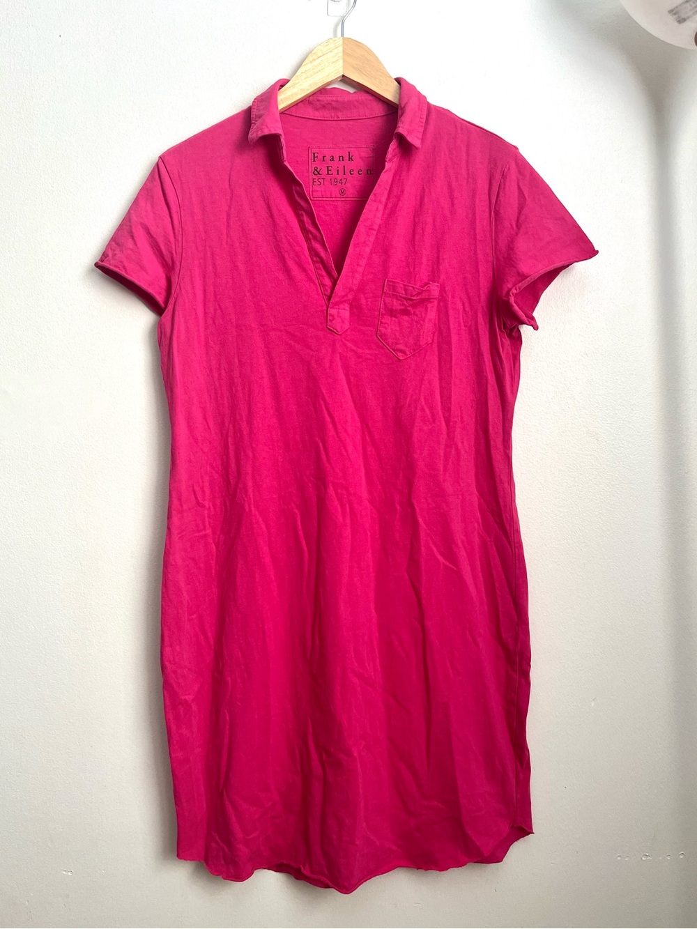Frank & Eileen Lauren Polo Dress Heritage Jersey Hot Pink Magenta - Picture 2 of 9